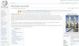 
							         Grant MacEwan University - Wikipedia								  
							    