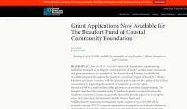 
							         Grant Opportunities | Coastal Community Foundation | Coastal ...								  
							    
