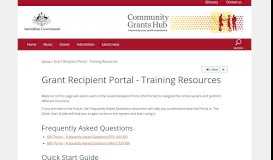 
							         Grant Recipient Portal - Training Resources | Community Grants Hub								  
							    