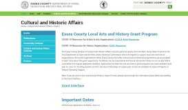 
							         Grants - Cultural and Historic Affairs | Essex County Parks								  
							    