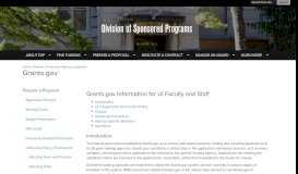 
							         Grants.gov | Division of Sponsored Programs								  
							    