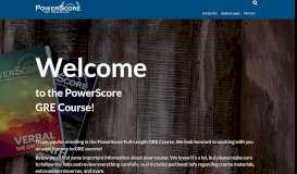 
							         GRE Full Length Course Welcome Page - PowerScore								  
							    