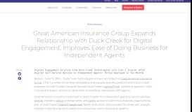 
							         Great American Expands Relationship with Duck Creek								  
							    