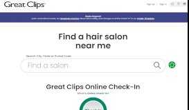 
							         Great Clips Online Check-In | Find A Great Clips Near Me								  
							    