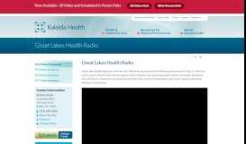 
							         Great Lakes Health Radio - Kaleida Health – Buffalo, NY								  
							    