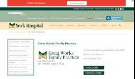 
							         Great Works Family Practice | York Hospital								  
							    
