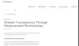 
							         Greater Transparency Through Measurement Partnerships | Facebook ...								  
							    