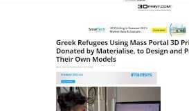 
							         Greek Refugees Using Mass Portal 3D Printer, Donated ... - 3DPrint.com								  
							    