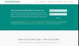 
							         Green Circle Loans Login - Green Dollar Loan								  
							    