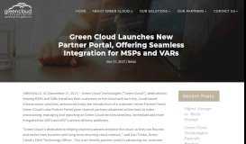 
							         Green Cloud Launches New Partner Portal - Green Cloud Technologies								  
							    