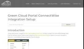 
							         Green Cloud Portal ConnectWise Integration Setup - Green Cloud								  
							    