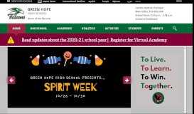 
							         Green Hope High School / Homepage - Wake County Public Schools								  
							    
