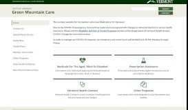 
							         Green Mountain Care: Home Page								  
							    