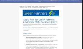 
							         Green Partners update: Apply now for environmental education grants								  
							    