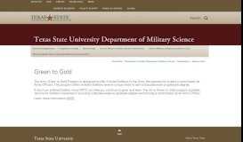 
							         Green to Gold : Texas State University Department of Military Science ...								  
							    