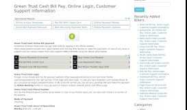 
							         Green Trust Cash Bill Pay, Online Login, Customer Support Information								  
							    