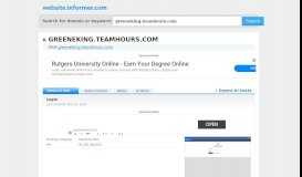 
							         greeneking.teamhours.com at Website Informer. Login. Visit ...								  
							    