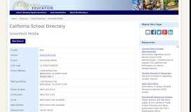 
							         Greenfield Middle - School Directory Details (CA Dept of Education)								  
							    