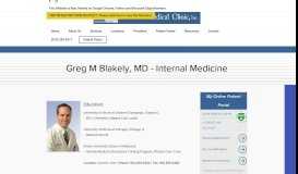 
							         Greg M. Blakely, MD | Internal Medicine | Pinehurst Medical Clinic								  
							    