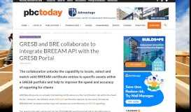 
							         GRESB and BRE collaborate to integrate BREEAM API with the ...								  
							    
