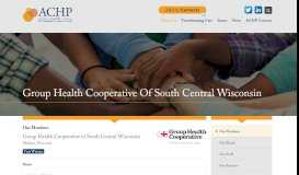 
							         Group Health Cooperative of South Central Wisconsin - ACHP								  
							    