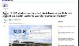 
							         Group of NUS students surface past disciplinary cases: Only one ...								  
							    