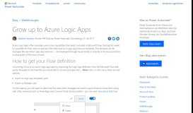 
							         Grow up to Azure Logic Apps | Flow-Blog - Microsoft Flow								  
							    