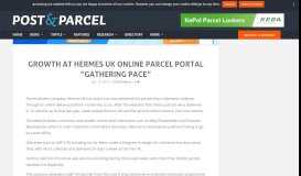
							         Growth at Hermes UK online parcel portal 
