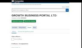 
							         GROWTH BUSINESS PORTAL LTD - Officers (free information from ...								  
							    