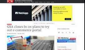 
							         GSA closes in on plans to try out e-commerce portal -- FCW								  
							    