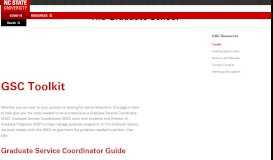 
							         GSC Toolkit | The Graduate School | NC State University								  
							    