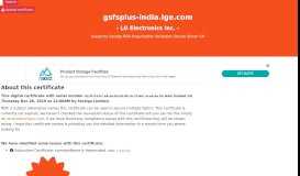 
							         gsfsplus-india.lge.com by LG Electronics Inc. with 2 alternative ...								  
							    