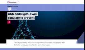 
							         GSK and Digital Twin: simulate to prevent								  
							    