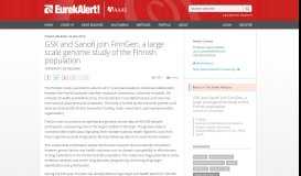 
							         GSK and Sanofi join FinnGen, a large scale genome study of the ...								  
							    