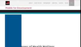 
							         GSMA The Challenges of Health Hotlines | Mobile for Development								  
							    