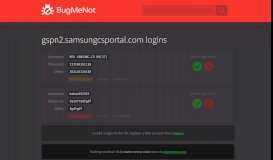 
							         gspn2.samsungcsportal.com passwords - BugMeNot								  
							    
