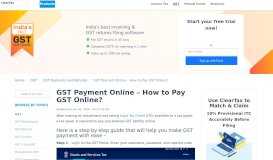 
							         GST Payment Online - How to Pay GST Online? - ClearTax								  
							    