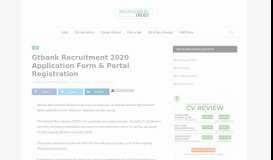 
							         Gtbank Recruitment 2019 Process & Portal Registration Here								  
							    