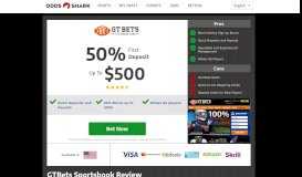 
							         GTBets Sportsbook Review - $250 Sign up Bonus | Odds Shark								  
							    