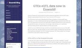 
							         GTEx eQTL data now in Ensembl! – Ensembl Blog								  
							    