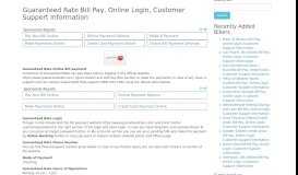 
							         Guaranteed Rate Bill Pay, Online Login, Customer Support Information								  
							    