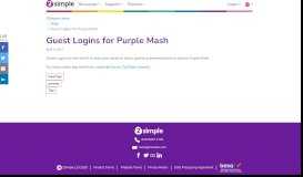 
							         Guest Logins for Purple Mash - 2simple.com								  
							    