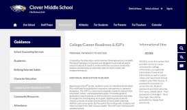 
							         Guidance / College/Career Readiness & IGP's - Clover School District								  
							    
