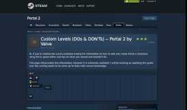 
							         Guide :: Custom Levels (DOs & DON'Ts) -- Portal 2 by Valve								  
							    