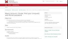 
							         Guide: Find your UniqueID and MUnet password - Miami's ...								  
							    