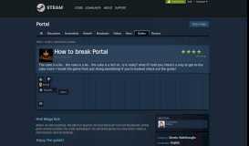 
							         Guide :: How to break Portal - Steam Community								  
							    