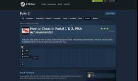 
							         Guide :: How to Cheat in Portal 1 & 2, With ... - Steam Community								  
							    