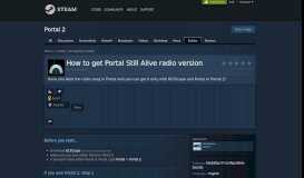 
							         Guide :: How to get Portal Still Alive radio version - Steam Community								  
							    