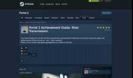 
							         Guide :: Portal 2 Achievement Guide- Final Transmission.								  
							    