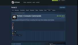 
							         Guide :: Portal 2 Console Commands - Steam Community								  
							    
